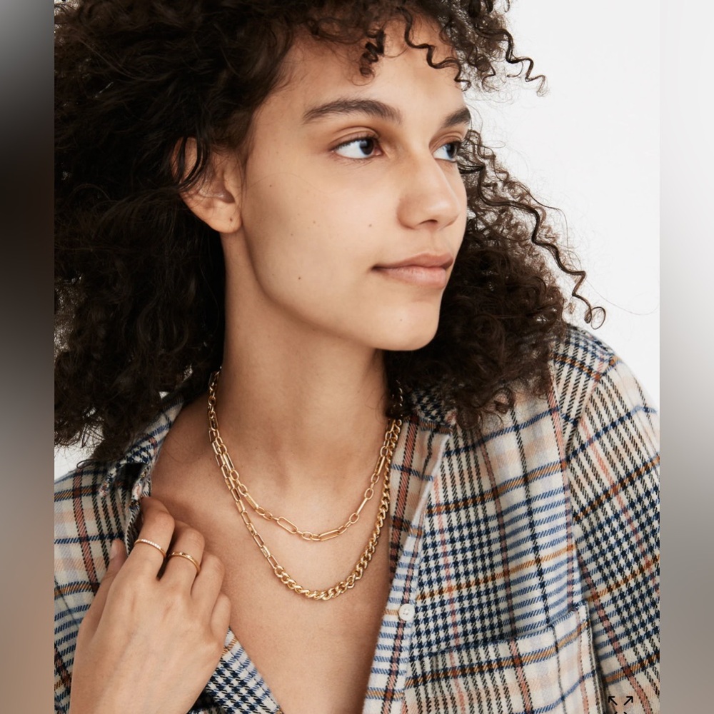 Madewell Shiny Mixed Chain Choker Necklace